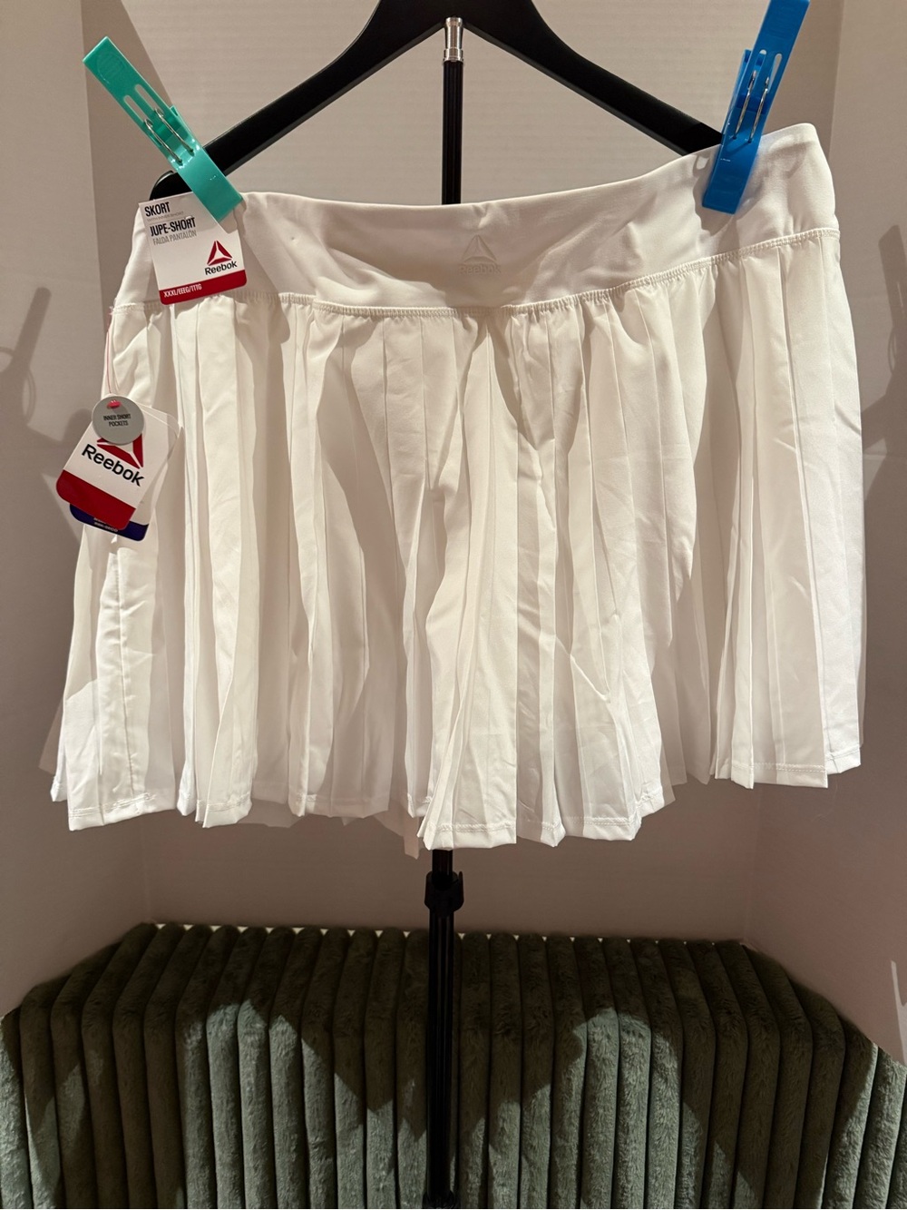 Reebok Women’s White Pleated Tennis Shorts